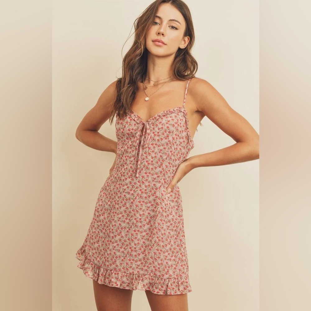 ROSE PRINT MINI DRESS
